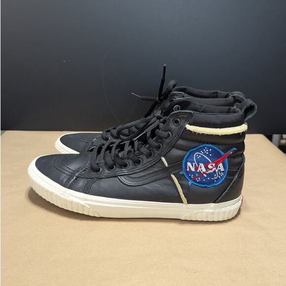 VANS NASA Space Voyager SK8-Hi Sneakers Black Leather High Top Mens 12 Astronaut - Picture 2 of 10